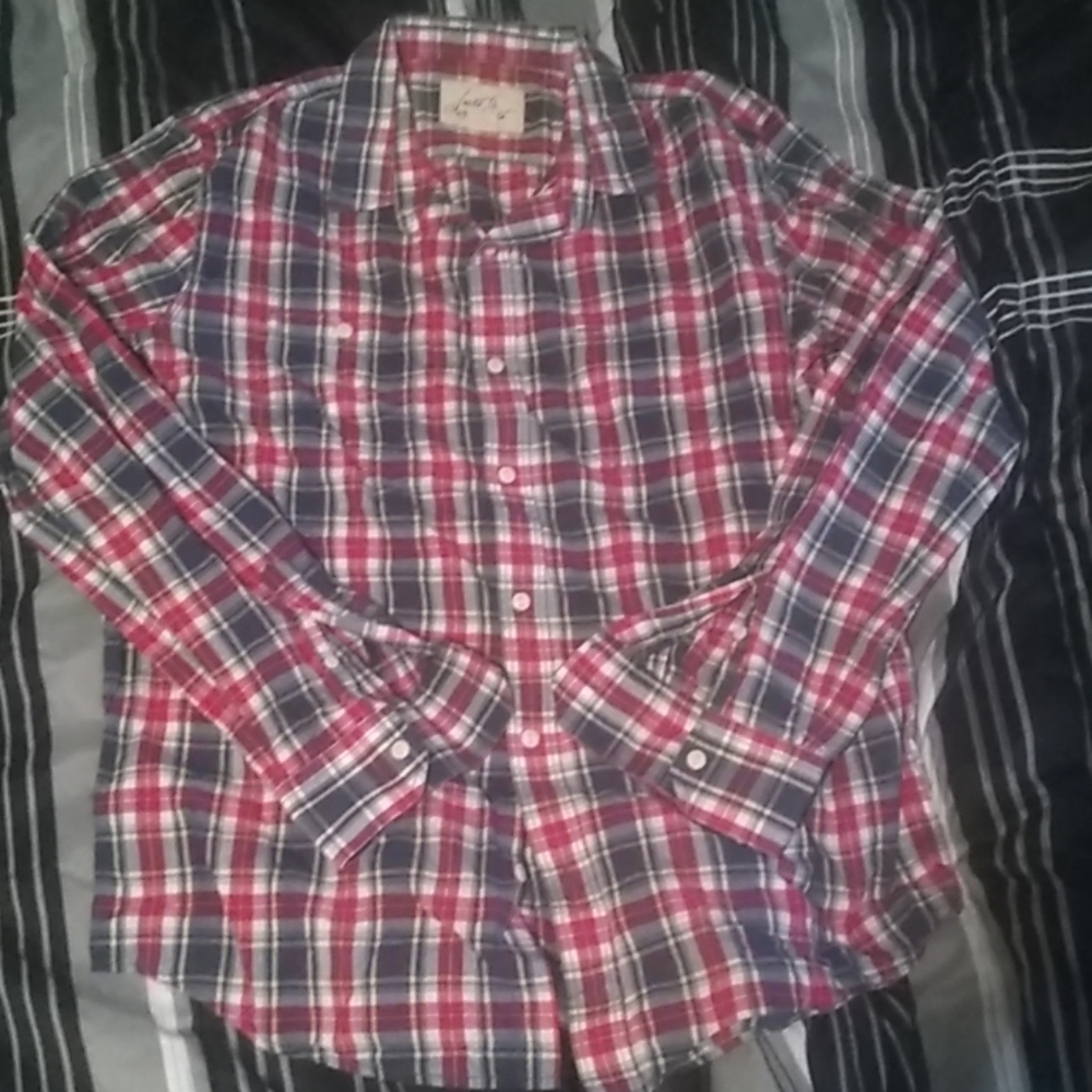 Just you plaid button-down
